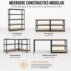 Stellingkast - Metaal - Zwart - 120 x 30 x 180 cm