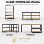 Stellingkast - Metaal - Zwart - 90 x 40 x 180 cm