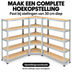 Stellingkast - Hoek - Metaal - Zilver - 70 x 70 x 180 cm