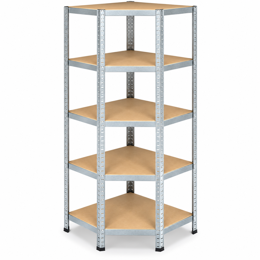 Stellingkast - Hoek - Metaal - Zilver - 70 x 70 x 180 cm