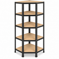 Stellingkast - Hoek - Metaal - Zwart - 70 x 70 x 180 cm