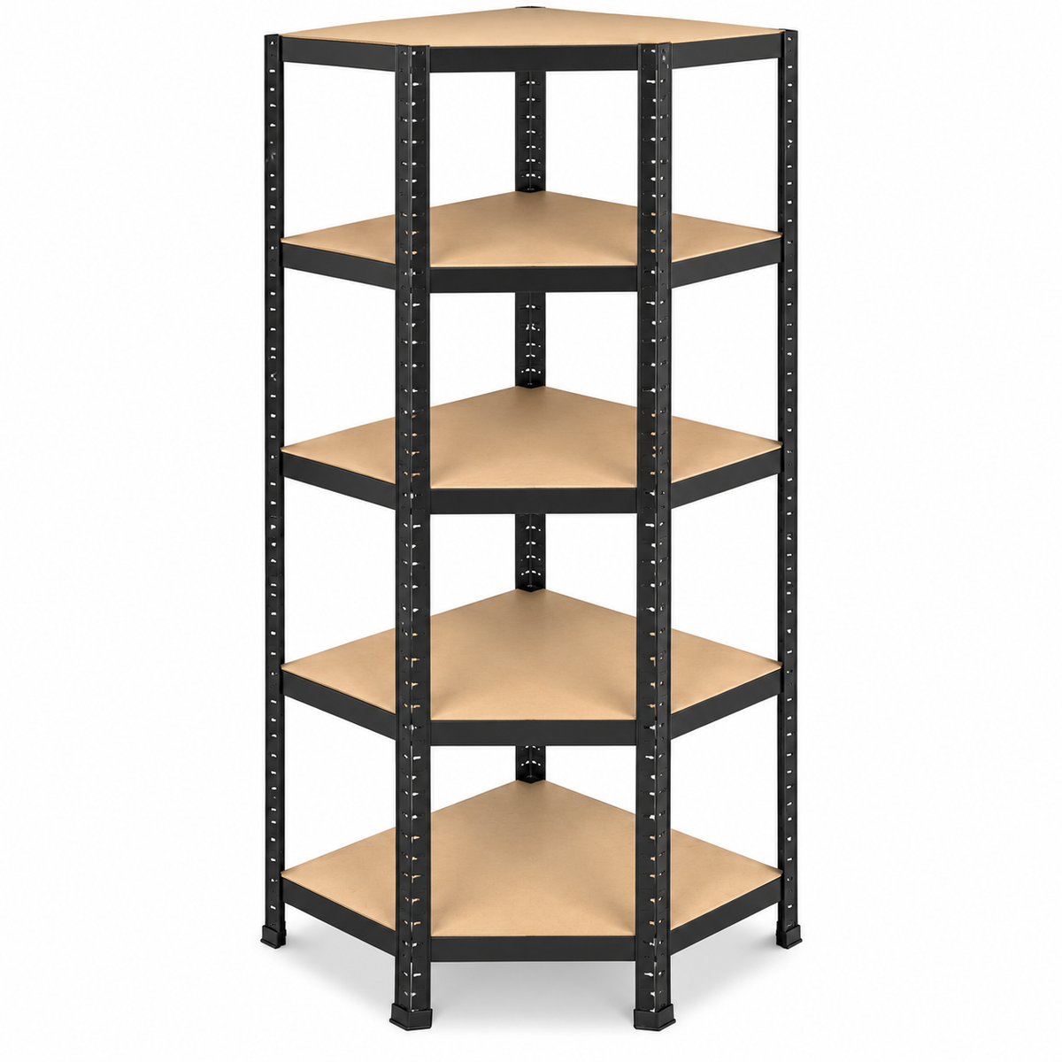 Stellingkast - Hoek - Metaal - Zwart - 70 x 70 x 180 cm