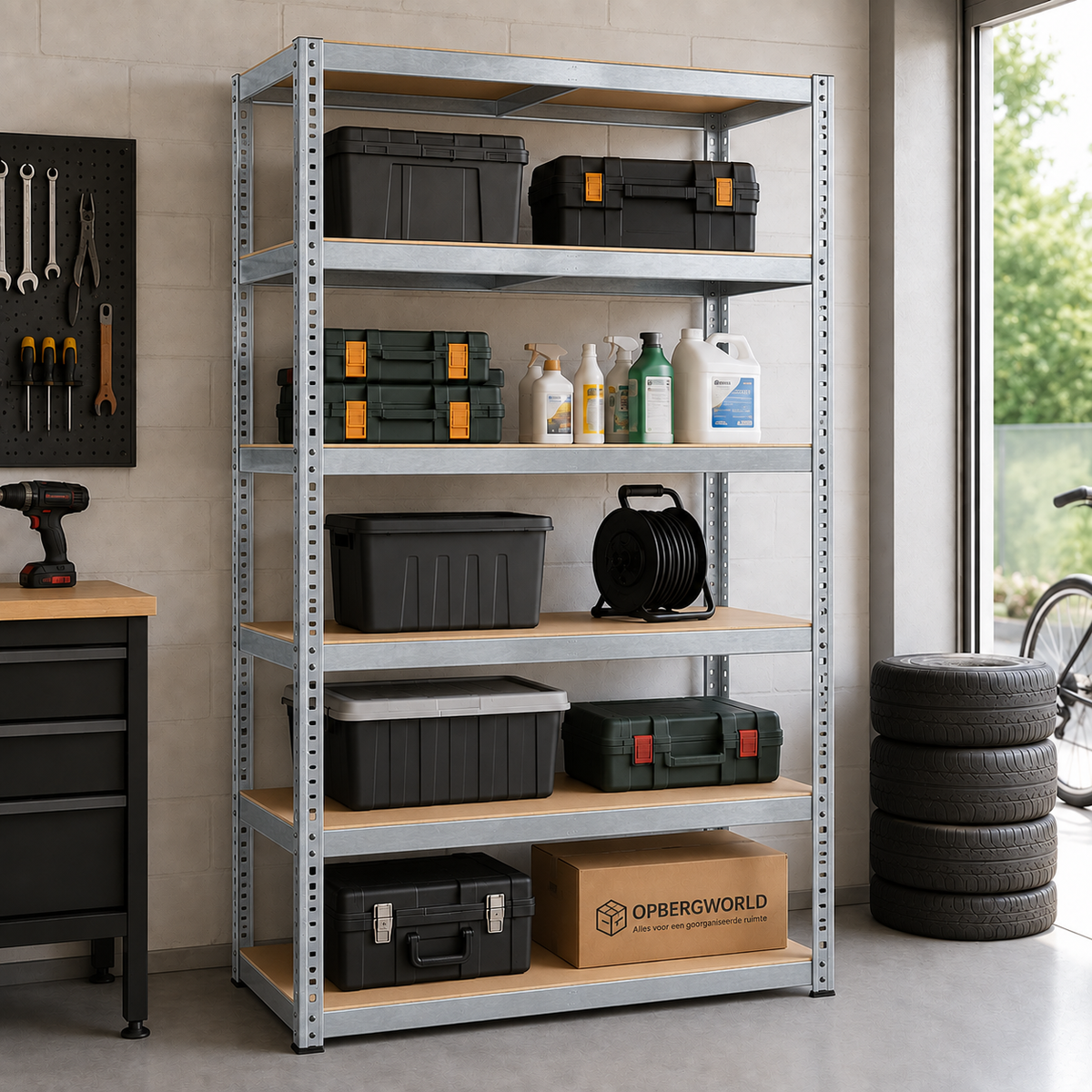 Stellingkast - Metaal - Zilver - 90 x 40 x 180 cm