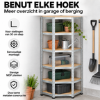 Stellingkast - Hoek - Metaal - Zilver - 70 x 70 x 180 cm
